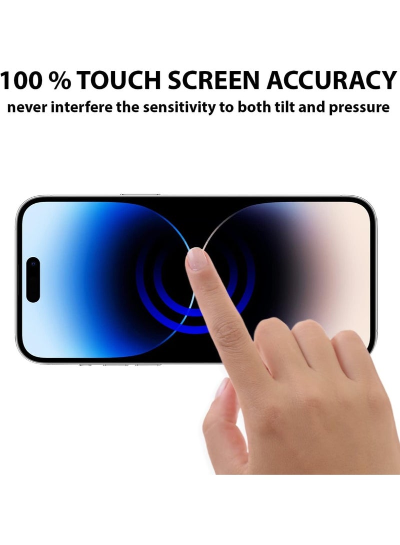 أكاليكس لاصقة حماية للشاشة 9d من الزجاج لموبايل أبل آيفون 14برو شفاف - Image 4